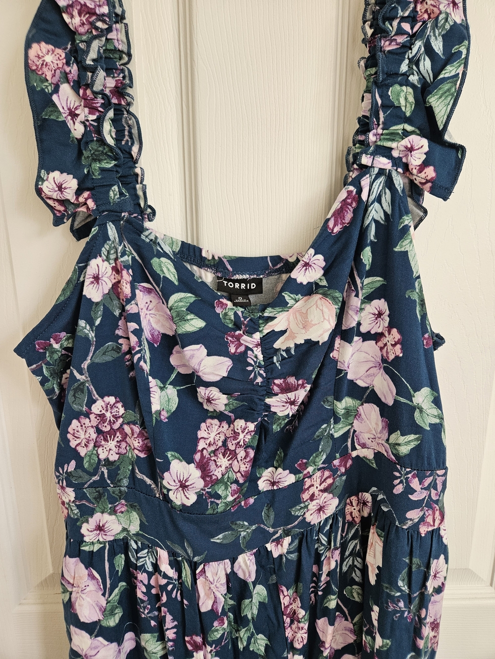 Blue Floral Ruffle-Strap Tunic YOP - Picture 2 of 2